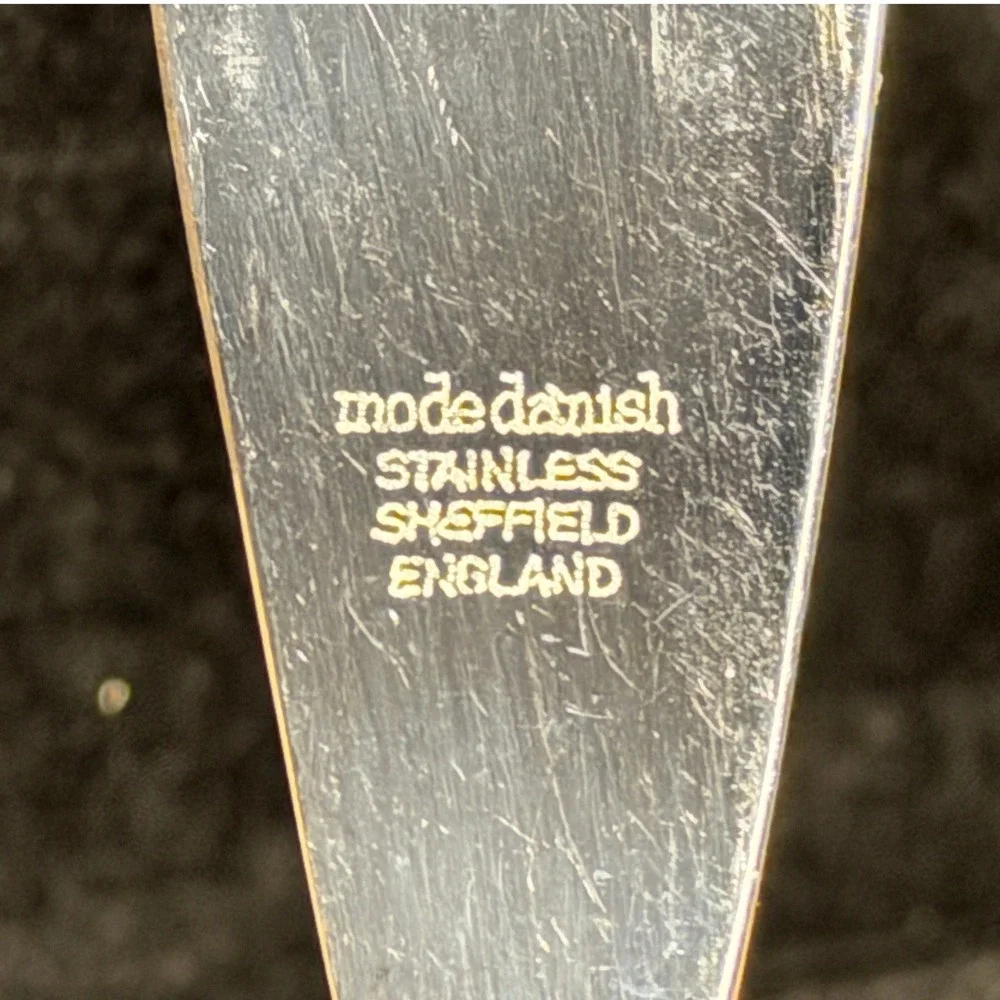 Vintage Mode Danish Butter Knife: Sheffield England, Stainless Steel, Pink Rose